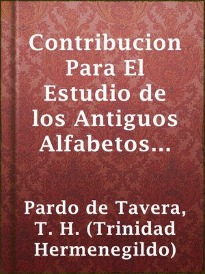 cover image of Contribucion Para El Estudio de los Antiguos Alfabetos Filipinos